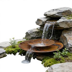 Fuente de Agua Decorativa de Acero Corten Rojo Oxidado para Jardín, Estilo Moderno y Lujoso, 100cm/Personalizable - Product Image 1
