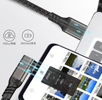 Câble VR Link USB-A vers USB-C 10 Gbps de qualité supérieure pour Meta Quest 3/2/Pro/Pico 4 et projecteur de jeu, gaine en nylon, angle droit
