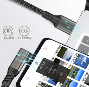 Cable USB-A a USB-C de Alta Calidad, 10 Gbps, para <span class=keywords><strong>VR</strong></span> <span class=keywords><strong>Link</strong></span>, Compatible con Meta 3/2/Pro/Pico 4 y Proyector de Juegos, con Revestimiento de Nailon y Ángulo Recto - Product Image 6