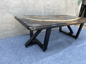 Transparent Glass Effect Custom Size Luxury Furniture Factory Natural Live Edge Solid Wood <b>Epoxy</b> Resin Table LOW MOQ - Product Image 3