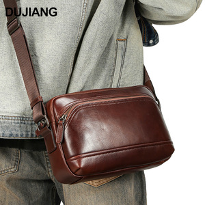 กระเป๋าคาดลำตัวผู้ชาย Dujiang หนังแท้ สีน้ำตาล รุ่น 6870 กระเป๋าสะพายไหล่สำหรับใช้ในชีวิตประจำวัน - Product Image 2