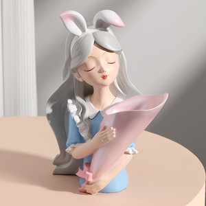 Vaso Artistico in Resina Alice Girl per Decorazione Casa, Ornamento per Composizioni Floreali, Mobile TV e Tavolo da Soggiorno - Product Image 3