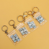 À la mode Dollar US Billets Mousqueton Porte-clés Mini Pendentifs Transparents Transfrontalier pour Amazon Monnaie Accessoires Stock