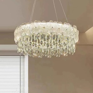 <b>Modern</b> light luxury glass flower crystal <b>chandelier</b> new bedroom living room light <b>modern</b> dining room crystal hanging lamp - Product Image 2