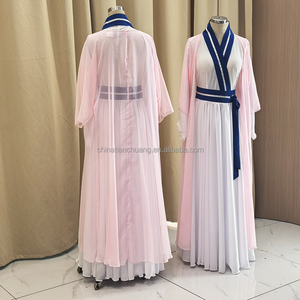 Costume da Danza Classica Cinese in Chiffon Rosa Stile Hanfu per Donne, Abbigliamento per Spettacoli e Allenamento di <span class=keywords><strong>Ritmo</strong></span> Corporeo per Esibizioni di Gruppo - Product Image 2