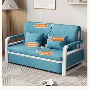 Canapé-<span class=keywords><strong>lit</strong></span> simple intégré double usage, rétractable et pliable, pour petit appartement, balcon, en tissu, avec fonctions d'assise, de couchage et de rangement - Product Image 2