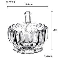 7321CJc Jeneva Bonbonschale Kleine Schüssel mit Deckel Glas-Bonbonschale Kristallglas für Hochzeitsdekoration