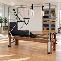 Tendance 2026 : Reformer Pilates Cadillac 3-en-1 en bois de noyer avec tour, portable et réglable, durable pour la maison et le studio