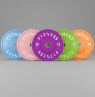 Plaques de pare-chocs calibrées pour la salle de sport en caoutchouc naturel multicolore personnalisé Plaque de poids de couleur pour haltères Fitness professionnel