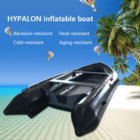 Pagaie de bateau gonflable robuste Hypalon noir pêche rigide contrôle des inondations sauvetage assaut bateau en caoutchouc marin hors-bord