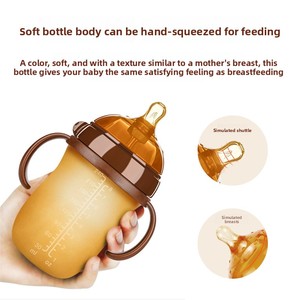 <span class=keywords><strong>Biberon</strong></span> en silicone pour bébé, accessoire de sevrage nouveau-né, paille liquide, sensation de sein maternel, tétine souple anti-colique, 60 ml, 240 ml, logo personnalisé - Product Image 3