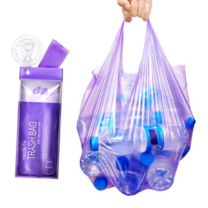 Thickened Trash Bags L Size With Handle For Kitchen Bathroom Disposable Plastic Cleaning Bags Purple Vanilla Blue Fresh Flavor - Product Image 2