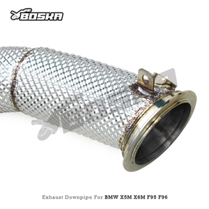 Tuyaux d'échappement personnalisés en acier inoxydable SS304 pour BMW X5M/X6M F95/F96/LCI 4.4TT 2020-2024 avec bouclier thermique et collecteur sport en stock - Product Image 5