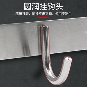 Stainless Steel Bathroom Hooks 5 Hooks <b>Wall</b> Mounted Anti Corrosion Minimalist Design For Towel Robe Hook - Product Image 3