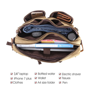 Sac fourre-tout rétro et vintage 2023 tendance pour <span class=keywords><strong>homme</strong></span>, sacoche d'ordinateur portable, porte-documents en cuir avec poignée, sac en <span class=keywords><strong>toile</strong></span> - Product Image 3