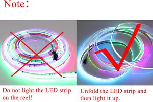 Bande lumineuse LED COB flexible RGB pleine couleur WS2811 DC24V USB programmable adressable IP44 CRI95 WiFi pour intérieur PCB Epistar - Product Image 4
