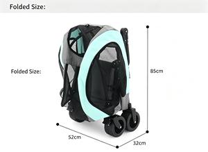 Poussette pour animaux de compagnie brevetée de grande capacité, cadre en acier carbone robuste, chariot pour chien avec fenêtre en maille respirante pour les voyages en extérieur - Product Image 5