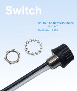 Interrupteur rotatif marche/arrêt pour lampe, 3/1 ampères à 125/250 V, avec douille métallique et fils de 6 pouces à extrémités dénudées - Product Image 6