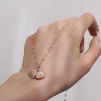 Collier pendentif chaîne croix en zircon cuivre plaqué or 18 carats imitation perle pierres pour femmes créatif marin style mode coréenne