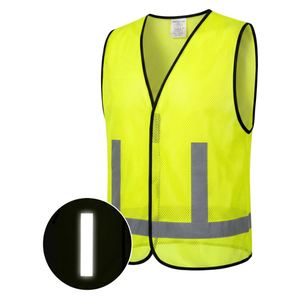 <span class=keywords><strong>Gilet</strong></span> de sécurité réfléchissant vert fluorescent et <span class=keywords><strong>orange</strong></span> en tissu maillé haute visibilité pour la coordination d'événements et la sécurité des agents - Product Image 1