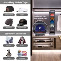Organisateur de rangement pliable en feutre à 6 étagères pour casquettes de baseball, avec poches, pour salle de bain, à suspendre sur la porte ou au mur