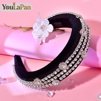 YouLaPan – bandeau en éponge élégant pour femmes, associé à des strass, adapté aux banquets de mariage, aux danses, aux fêtes, accessoires pour cheveux YXA237