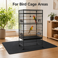 Tapis de sol pour cage à oiseaux 600D Oxford PVC hydrofuge, solide, antidérapant, anti-salissure, 122x91.4cm, noir, pliable, portable