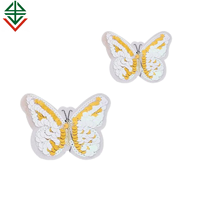 Patch papillon à paillettes cousu sur patchs papillon colorés Applique insecte dessin animé papillon bleu rose