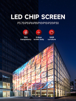 Pantalla LED flexible Serie de publicidad de vidrio transparente Conveniente para tienda minorista Ascensor Pantalla de bienvenida Adhesivo fuerte