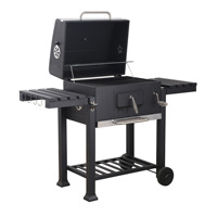 Barbecue à charbon de bois mobile d'extérieur, fumoir d'intérieur pour jardin, idéal pour les rassemblements en arrière-cour et sur la terrasse