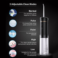OEM 3 modes de travail 180ml cure-dents rétractable 5 niveaux de pression d'eau nettoyage des dents Mini irrigateur oral électrique sans fil