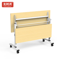 Table de formation scolaire moderne pliable avec panneaux modulaires, tiroirs verrouillables et chaise intégrée pour salle de conférence