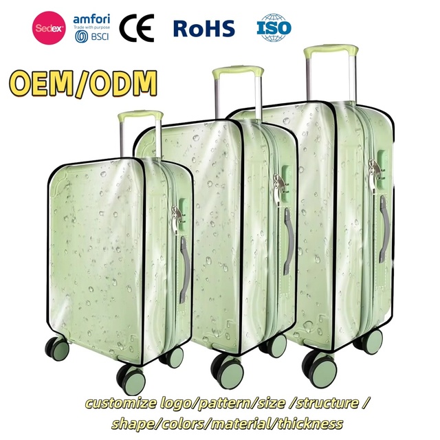 3pieceSet Transparent Dustproof PVC Luggage Cover Protector for 20" 24" 28" Suitcase Anti-scratch Travel Cover for Wheeled Case