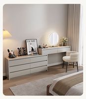 Minimalist Choice Coiffeuse Simple et Pratique Style Log Librement Rétractable Armoire-Intégré avec Miroir LED Vanité