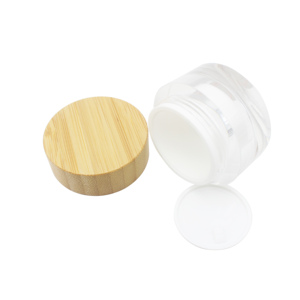 Cao cấp thời trang trắng Acrylic đẹp rỗng Kem lọ với nắp tre AB-008C - Product Image 6