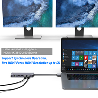 Station d'accueil Rocketek nouvelle génération 13-en-1 USB-C avec double écran, RJ45, lecteur de carte et caméra, concentrateur Type C 3.0 pour ordinateur portable avec USB 3.0