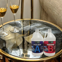 Résine époxy et durcisseur DLD de qualité alimentaire, 1 et 1/2 gallon, rapport de poids 2:1, pour la construction de tables en résine (table rivière)