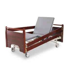 High Quality Wholesale Hospital Furniture Medical Bed 2 Function Wooden Panel Adjustable Nursing Bed