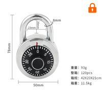 Cadenas à combinaison à cadran rond en alliage de zinc, serrure à disque rotatif à code réinitialisable, verrou de sécurité pour casier de gym, armoire, école