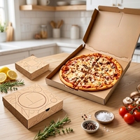 Scatola per Pizza in Carta Kraft Personalizzata, Confezione Monouso in Cartone Ondulato per Ristoranti e Consegna a Domicilio