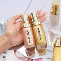 En gros, Enlumineur liquide diamant super brillant, longue tenue, végan, pour un éclat du visage, avec logo personnalisé