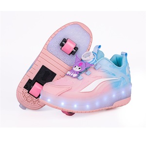 Chaussures LED lumineuses pour enfants avec roulettes, empeigne en mesh, semelle extérieure en TPU, semelle intermédiaire en EVA, pour garçons et filles - Product Image 4