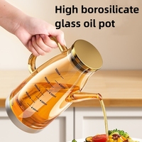 Botol Minyak Dapur Kaca Borosilikat Tinggi Desain Modern Kapasitas Besar 600ml/800ml/1000ml Wadah Bumbu Tutup Jepit Buatan Tangan