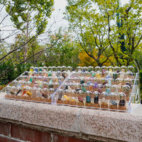 Vente en gros de modèles de collections de spécimens de minéraux de roche en cristal naturel avec bouteille en verre et costume de présentoir de spécimen de pierre brute