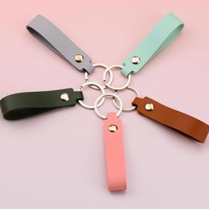 DM Brand Creative Multi-Color Eco-Friendly Leather Keychain with Laser Engraved Logo Cross-Border Key Pendant Gift