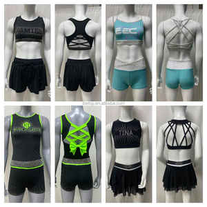 Conjunto de Top Corto y Pantalones Cortos de Animadora Personalizados con Tinte Completo para Niñas Adultas, Ropa de Práctica con Diseño de Mariposa - Product Image 2