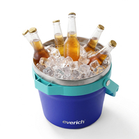 Seau isotherme personnalisé en acier inoxydable 304 à double paroi de 4,2 L, sans BPA, pour le voyage, la barre de service et le vin, avec large ouverture
