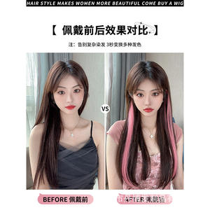 ต่อผมไล่เฉดสีชมพูสำหรับผู้หญิง 60 ซม. ผมตรงไฟเบอร์คาเนคาลอนแบบเกี่ยวหู พร้อมไฮไลท์สีสันสดใส - Product Image 5