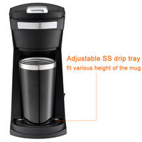 Machine à café professionnelle pour le bureau, la maison et les voyages, à capsules individuelles K-cup, pour café en dosettes et café moulu
