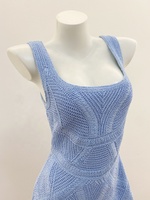 Robe en tricot pour femme OUDINA, nouvelle arrivée été, décontractée, sans manches, col en U, mini, crochet